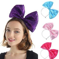 4 x Haarbänder für Damen, elastisch, mit Schleifen, Zubehör für Damen von VOYOKIS