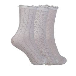 VPbao Damen Rüschen-Socken, süße knöchelgestrickte Baumwolle große Mädchen Kleid Floral Rüschen Socken Prinzessin Socken, 3 Paar #N, One size von VPbao