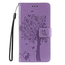 VQWQ Geldbörse Hülle für iPhone 14 Pro 6.1" - Schmetterling Blume Wallet Klapphülle Handytasche Cover Stand Magnet Kreditkartenfach Leder Purse Case iPhone 14 Pro 6.1" [MS] -Lavender von VQWQ