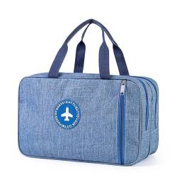 Frauen MännerReise Waschen Notwendigkeiten Kosmetik Tasche Große Kapazität Professionelle Trocken Und Nass Trennung Organizer Fall Kulturbeutel Handtasche (Color : Blue) von VRILU