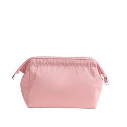 Frauen Zipper Kosmetik Tasche Einfarbig Weibliche Make-Up Tasche Reise Kulturbeutel Schönheit Make-Up Taschen Organizer Reise (Color : Pink) von VRILU