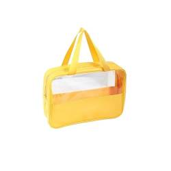 Quadratischer Make-up-Organizer, Aufbewahrungstasche for Damen, großes Toilettenset, Reise-Kulturbeutel, Organizer, Kosmetiktasche for Damen (Color : Yellow, Size : L 1PC) von VRILU