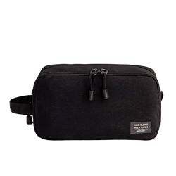 Wasserdicht Männer Hängen Make-Up Tasche Mehrzweck Oxford Organizer Kosmetische Frauen Notwendigkeiten Make-Up Waschen Kulturbeutel Wc Tasche (Color : Black) von VRILU