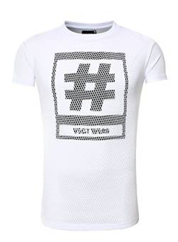 VSCT Clubwear Herren Oberteile / T-Shirt Mesh Hashtag weiß L von VSCT