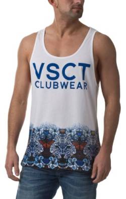 vsct clubwear Tank Top White Weiß Weiss Blue Blau XL von VSCT