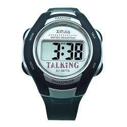 Arabisch-Sprechende Armbanduhr, digital, mit Alarmfunktion, Uhrzeitanzeige, für Menschen mit Sehbehinderung geeignet von VSONE