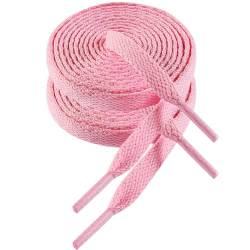 VSUDO 100 cm Länge Rosa Flach Sneaker Schnürsenkel, 8mm Breite Rosa Turnschuhe Schuhband, Pink Sneaker Shoelace, Ersatz Sportschuhe Schnürsenkel für Frauen oder Männer (1 Paar-Rosa-100cm) von VSUDO