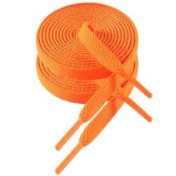 VSUDO 110 cm Länge Orange Flach Sneaker Schnürsenkel, 8mm Breite Orange Turnschuhe Schuhband, Orange Sneaker Shoelace, Ersatz Sportschuhe Schnürsenkel für Frauen oder Männer (1 Paar-Orange-110cm) von VSUDO