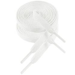 VSUDO 110 cm Länge Weiß Flach Sneaker Schnürsenkel, 8mm Breite Weiss Turnschuhe Schuhband, White Sneaker Shoelace, Ersatz Sportschuhe Schnürsenkel für Frauen oder Männer (2 Paare-Weiß-110cm) von VSUDO