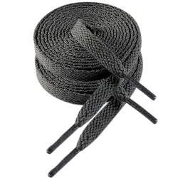 VSUDO 120 cm Dunkelgrau Flach Sneaker Schnürsenkel, 8mm Dunkelgrau Turnschuhe Schuhband, Dark Gray Sneaker Shoelace, Ersatz Sportschuhe Schnürsenkel für Frauen oder Männer (1 Paar-Dunkelgrau-120cm) von VSUDO