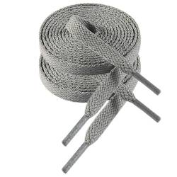 VSUDO 140 cm Länge Hellgrau Flach Sneaker Schnürsenkel, 8mm Hellgrau Turnschuhe Schuhband, Light Gray Sneaker Shoelace, Ersatz Sportschuhe Schnürsenkel für Frauen oder Männer (1 Paar-Hellgrau-140cm) von VSUDO