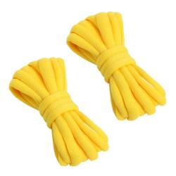 VSUDO 160 cm Gelbe Ovale Sportschuhe Schnürsenkel, Schuh Schnürsenkel Gelb für Laufschuhe, Gelbe Schnürsenkel, Schuhbänder Gelb für Basketballschuhe und Turnschuhe (1Paire-Gelb-160cm) von VSUDO