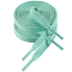 VSUDO 180cm Länge Mint Grün Flach Sneaker Schnürsenkel, 8mm Lichtgrün Turnschuhe Schuhband, Mint Green Sneaker Shoelace, Ersatz Sportschuhe Schnürsenkel für Frauen oder Männer (1 Paar-Mint Grün-180cm) von VSUDO