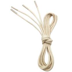 VSUDO Business Schnürsenkel Beige Rund Gewachste, Beige Waxed Dress Shoelace, ø2,5 mm dünne Beige Schnürsenkel/Schuhbänder für Lederschuhe, Herenschuhe, Anzugschuhe (2Paar-Beige-100cm) von VSUDO