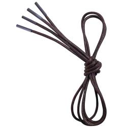 VSUDO Business Schnürsenkel Braun Rund Gewachste, Brown Waxed Dress Shoelace, ø2,5 mm dünne Braun Schnürsenkel/Schuhbänder für Lederschuhe, Herenschuhe, Anzugschuhe (1Paar-Braun-130cm) von VSUDO