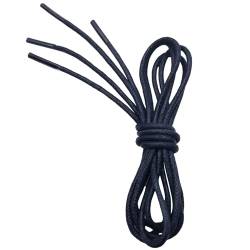 VSUDO Business Schnürsenkel Marineblau Rund Gewachste, Navy Blue Waxed Dress Shoelace, ø2,5 mm dünne Blau Schnürsenkel/Schuhbänder für Lederschuhe, Herenschuhe, Anzugschuhe (1Paar-Marineblau-130cm) von VSUDO