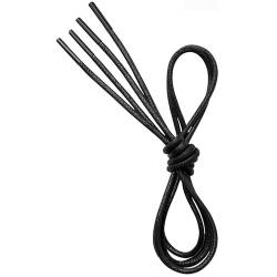 VSUDO Business Schnürsenkel Schwarz Rund Gewachste, Black Waxed Shoelace, ø2,5 mm dünne Schwarze Schnürsenkel/Schuhbänder für Lederschuhe, Herenschuhe, Anzugschuhe (2Paar-Schwarz-100cm) von VSUDO