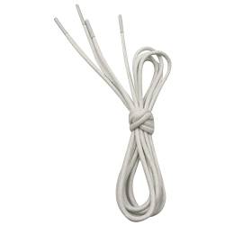 VSUDO Business Schnürsenkel Weiß Rund Gewachste, White Waxed Dress Shoelace, ø2,5 mm dünne Weiße Schnürsenkel/Schuhbänder für Lederschuhe, Herenschuhe, Anzugschuhe (1Paar-Weiß-060cm) von VSUDO