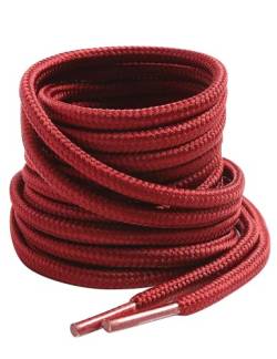 VSUDO Dunkelrot Stiefel Schnürsenkel, Dark Red Boots Shoelace, Runde ø4 mm Dunkelrot Schnürsenkel Schuhbänder für Arbeitsschuhe/Outdoorschuhe/Trekkingschuhe/Wanderschuhe (2Paar-Dunkelrot-160cm) von VSUDO