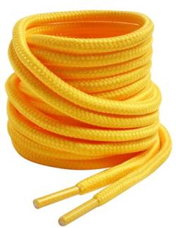 VSUDO Gelb Stiefel Schnürsenkel, Yellow Boots Shoelace, Runde ø4 mm Gelb Schnürsenkel Schuhbänder für Arbeitsschuhe/Outdoorschuhe/Trekkingschuhe/Wanderschuhe (1Paar-Gelb-090cm) von VSUDO