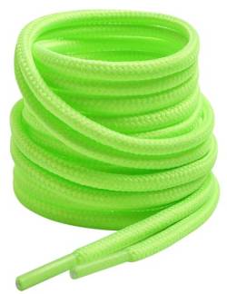 VSUDO Neongrün Stiefel Schnürsenkel, Neon Green Boots Shoelace, Runde ø4 mm Neongrün Schnürsenkel Schuhbänder für Arbeitsschuhe/Outdoorschuhe/Trekkingschuhe/Wanderschuhe (1Paar-Neongrün-130cm) von VSUDO