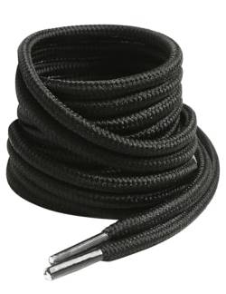 VSUDO Schnürsenkel Wanderschuhe Schwarz, Black Boots Shoe Laces, ø 4mm Schwarze Schnürsenkel Arbeitsschuhe, Schnürsenkel Rund Schwarz für Outdoorschuhe/Trekkingschuhe/Stiefel (2Paar-Schwarz-150cm) von VSUDO