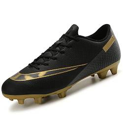 VTASQ Fußballschuhe Herren Stollen Spikes Cleats Jugendliche Erwachsene Trainingsschuhe Professionelle Outdoor Sport Football Schuhe Nero 45 EU von VTASQ