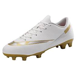 VTASQ Fußballschuhe Herren Stollen Spikes Cleats Jugendliche Erwachsene Trainingsschuhe Professionelle Outdoor Sport Football Schuhe Weiß 42 EU von VTASQ