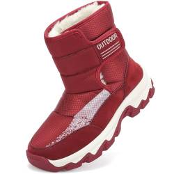 VTASQ Schneestiefel Damen Winter Gefüttert Hoch Outdoor Winterstiefel Warme Wasserdicht Winterschuhe Rot 42EU von VTASQ