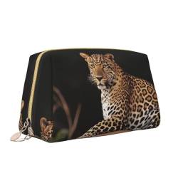 VTCTOASY Kosmetiktasche mit afrikanischem Leopardenmuster auf Felsdruck, tragbar, vielseitig, Kulturbeutel, große Kapazität, Kosmetiktasche für Damen, weiß, Einheitsgröße, weiß, Einheitsgröße von VTCTOASY