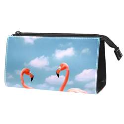 Make up Taschen Organizer,Kosmetiktaschen für Frauen,Flamingos Sandstrand Sommer,kleine Make up Tasche von VTGHDEEQ