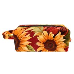 Make up Taschen Organizer,Kosmetiktaschen für Frauen,Herbst Sonnenblume Blume,kleine Make up Tasche von VTGHDEEQ