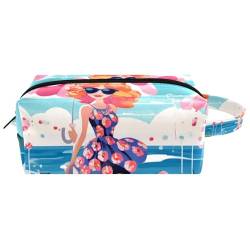 Make up Taschen Organizer,Kosmetiktaschen für Frauen,Strand Sommer mädchen Meer,kleine Make up Tasche von VTGHDEEQ