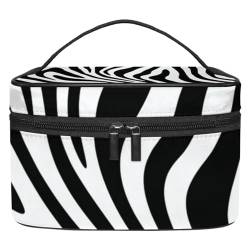 Make up Taschen für Damen,Kulturbeutel für Herren,Abstrakte Zebrastreifen,Reise Kosmetiktasche von VTGHDEEQ