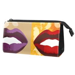 Make up Taschen für Damen,Kulturbeutel für Herren,Abstrakter Kuss Moderne Lippen,Reise Kosmetiktasche von VTGHDEEQ