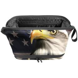 Make up Taschen für Damen,Kulturbeutel für Herren,American Eagle USA Flagge,Reise Kosmetiktasche von VTGHDEEQ