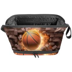 Make up Taschen für Damen,Kulturbeutel für Herren,Basketball Wandkunst abstrakt,Reise Kosmetiktasche von VTGHDEEQ