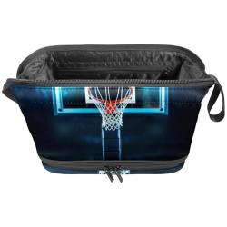 Make up Taschen für Damen,Kulturbeutel für Herren,Basketballkorb Stadion,Reise Kosmetiktasche von VTGHDEEQ