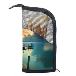 Make up Taschen für Damen,Kulturbeutel für Herren,Boot zum Strandspaziergang,Reise Kosmetiktasche von VTGHDEEQ