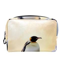 Make up Taschen für Damen,Kulturbeutel für Herren,Familie der antarktischen Pinguine,Reise Kosmetiktasche von VTGHDEEQ
