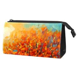 Make up Taschen für Damen,Kulturbeutel für Herren,Herbstbaum Bunte Malerei,Reise Kosmetiktasche von VTGHDEEQ