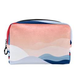 Make up Taschen für Damen,Kulturbeutel für Herren,abstrakte Berge,Reise Kosmetiktasche von VTGHDEEQ