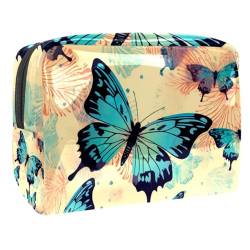 Make up Taschen für Damen,Kulturbeutel für Herren,abstrakte Bunte Schmetterlinge,Reise Kosmetiktasche von VTGHDEEQ