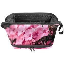 Reise Make up Tasche,Reise Kulturbeutel für Damen,blühende blüte rosa Blume,Kosmetik Reisetasche von VTGHDEEQ