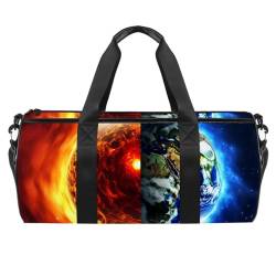 Reisetasche,Herren Sporttasche,Damen Sporttasche,3D Yin Yang Klatsch Sonne Erde,Sporttasche von VTGHDEEQ