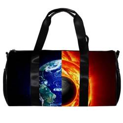 Reisetasche,Herren Sporttasche,Damen Sporttasche,3D Yin Yang Klatsch Sonne Erde,Sporttasche von VTGHDEEQ