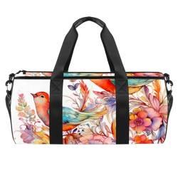 Reisetasche,Herren Sporttasche,Damen Sporttasche,Abstrakte Vintage Blumen Vögel,Sporttasche von VTGHDEEQ