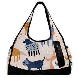 Reisetasche,Herren Sporttasche,Damen Sporttasche,Abstrakter handgezeichneter Hund,Sporttasche von VTGHDEEQ