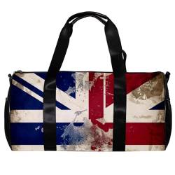 Reisetasche,Herren Sporttasche,Damen Sporttasche,Birtish und Dänemark Retro Flagge,Sporttasche von VTGHDEEQ