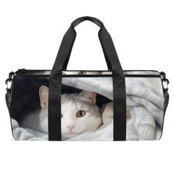 Reisetasche,Herren Sporttasche,Damen Sporttasche,Decke und Katze,Sporttasche von VTGHDEEQ